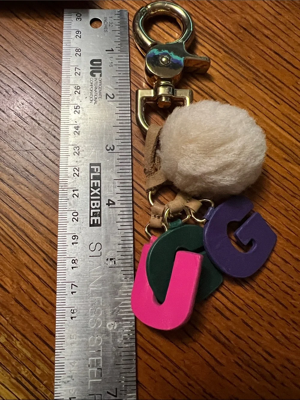 UGG Sherpa & Leather Key Chain Bag Charm